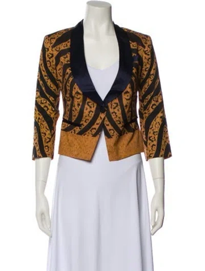 Pre-owned Suno Printed Evening Jacket In Brown