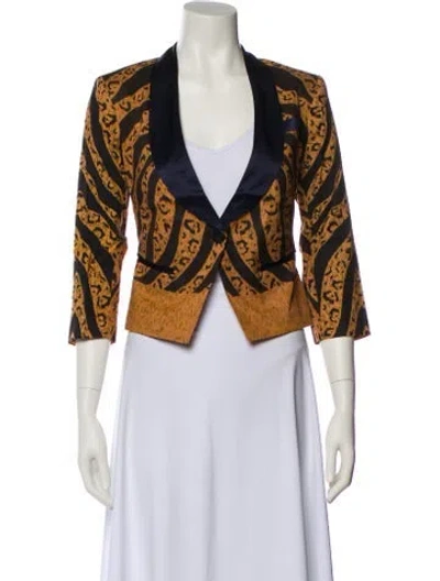 Pre-owned Suno Printed Evening Jacket In Brown