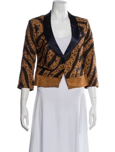 Pre-owned Suno Printed Evening Jacket In Brown