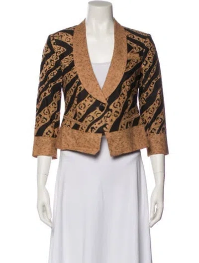 Pre-owned Suno Printed Evening Jacket In Brown