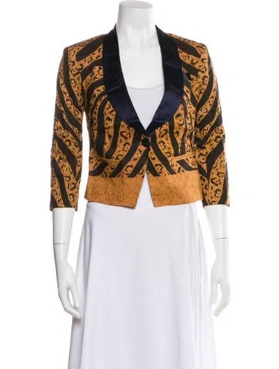 Pre-owned Suno Printed Evening Jacket W/ Tags In Brown