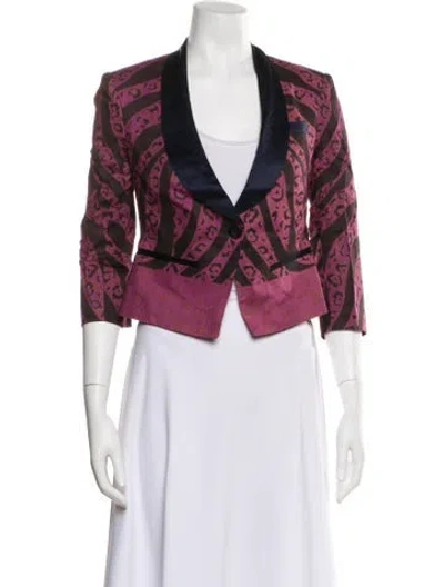 Pre-owned Suno Printed Evening Jacket W/ Tags In Brown