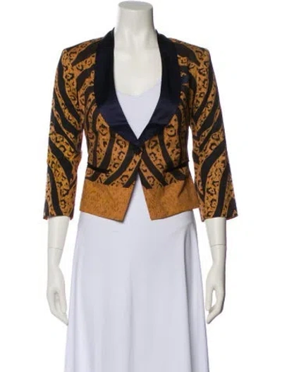 Pre-owned Suno Printed Evening Jacket W/ Tags In Brown