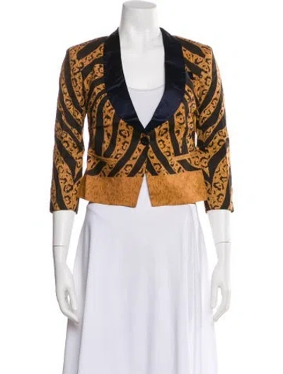 Pre-owned Suno Printed Evening Jacket W/ Tags In Brown