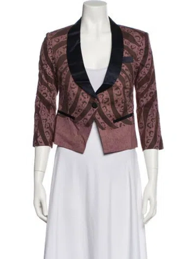 Pre-owned Suno Printed Evening Jacket W/ Tags In Brown
