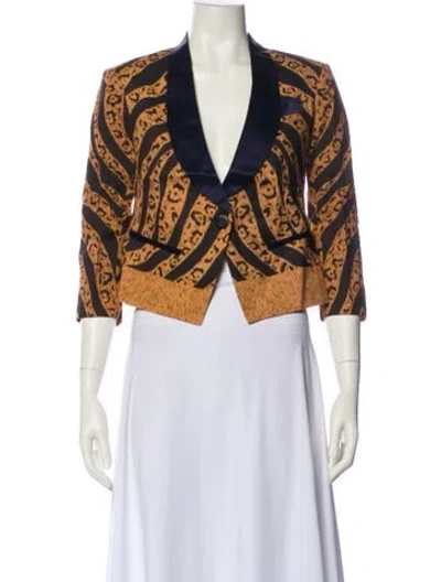 Pre-owned Suno Printed Evening Jacket W/ Tags In Brown