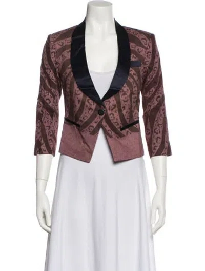 Pre-owned Suno Printed Evening Jacket W/ Tags In Brown