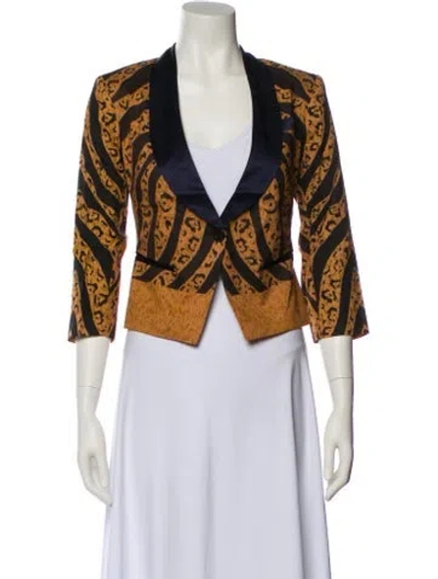 Pre-owned Suno Printed Evening Jacket W/ Tags In Brown