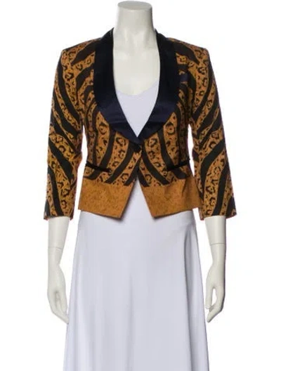 Pre-owned Suno Printed Evening Jacket W/ Tags In Brown