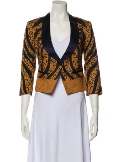 Pre-owned Suno Printed Evening Jacket W/ Tags In Brown