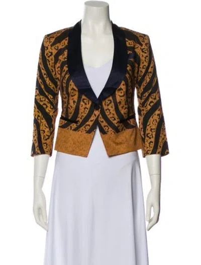 Pre-owned Suno Printed Evening Jacket W/ Tags In Brown