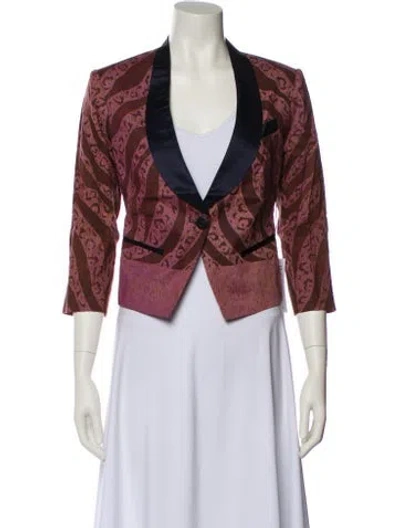 Pre-owned Suno Printed Evening Jacket W/ Tags In Brown