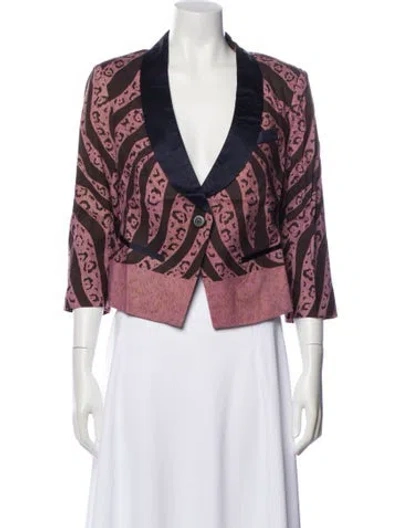 Pre-owned Suno Printed Evening Jacket W/ Tags In Pink