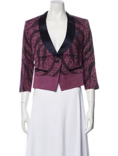 Pre-owned Suno Printed Evening Jacket W/ Tags In Purple