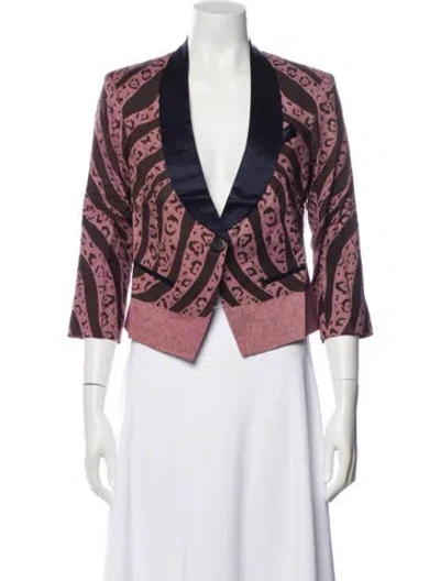 Pre-owned Suno Printed Evening Jacket W/ Tags In Purple