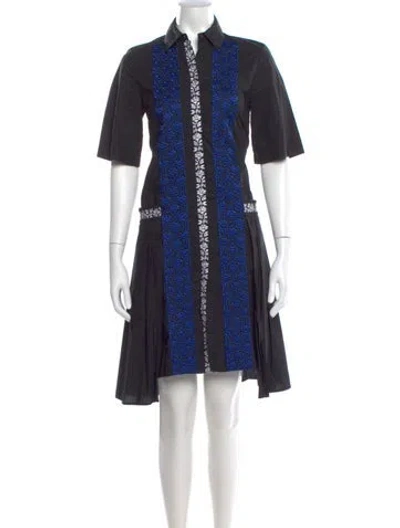 Pre-owned Suno Printed Knee-length Dress In Black