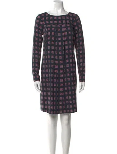 Pre-owned Suno Printed Knee-length Dress In Blue