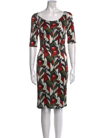 Pre-owned Suno Printed Knee-length Dress In Multi