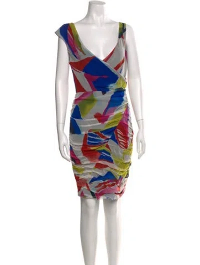 Pre-owned Suno Printed Knee-length Dress In Multi