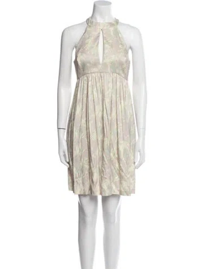 Pre-owned Suno Printed Knee-length Dress In Neutral
