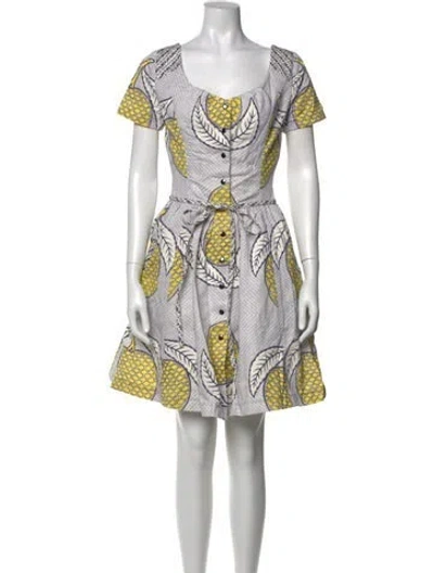 Pre-owned Suno Printed Knee-length Dress In Purple