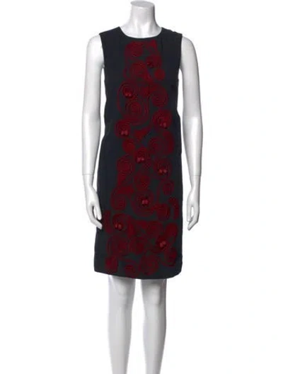 Pre-owned Suno Printed Knee-length Dress In Red