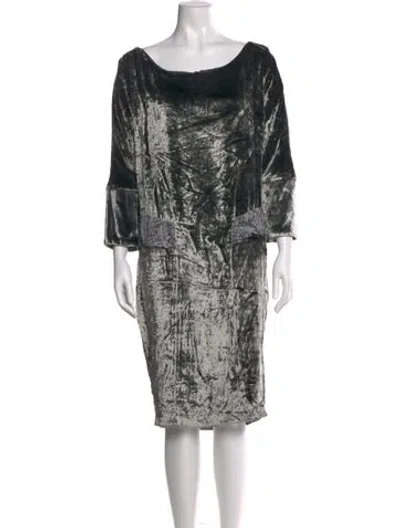 Pre-owned Suno Printed Knee-length Dress W/ Tags In Green