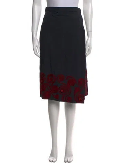 Pre-owned Suno Printed Knee-length Skirt In Black