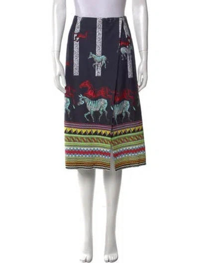 Pre-owned Suno Printed Knee-length Skirt In Blue