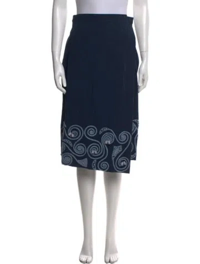 Pre-owned Suno Printed Knee-length Skirt In Blue