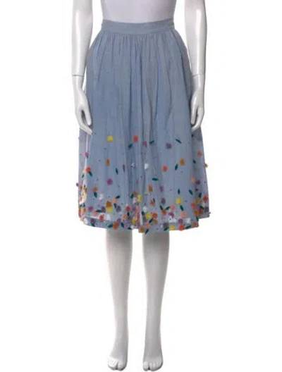 Pre-owned Suno Printed Knee-length Skirt In Blue