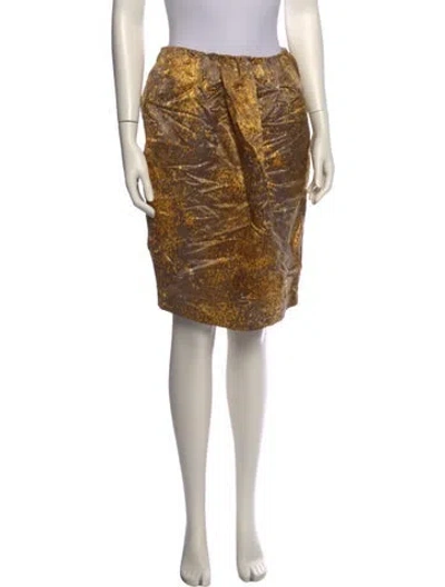 Pre-owned Suno Printed Knee-length Skirt In Brown