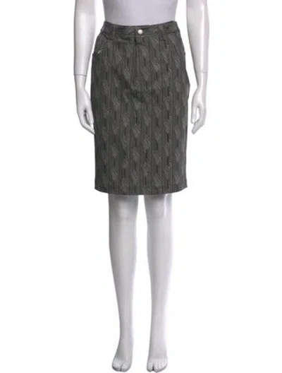 Pre-owned Suno Printed Knee-length Skirt In Gray