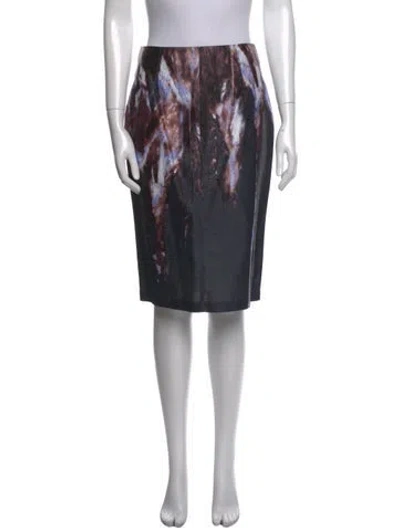 Pre-owned Suno Printed Knee-length Skirt In Gray