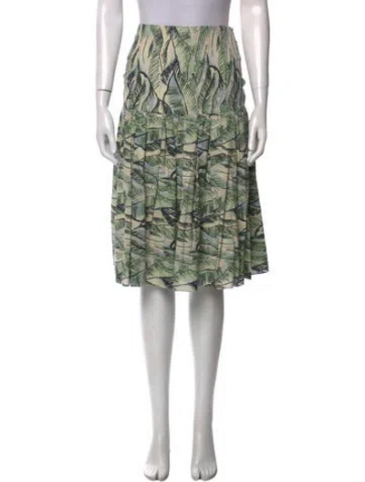Pre-owned Suno Printed Knee-length Skirt In Green