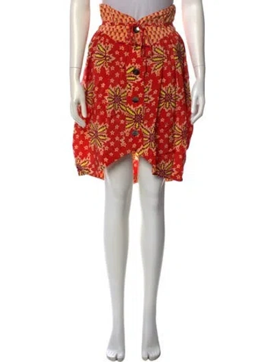 Pre-owned Suno Printed Knee-length Skirt In Red
