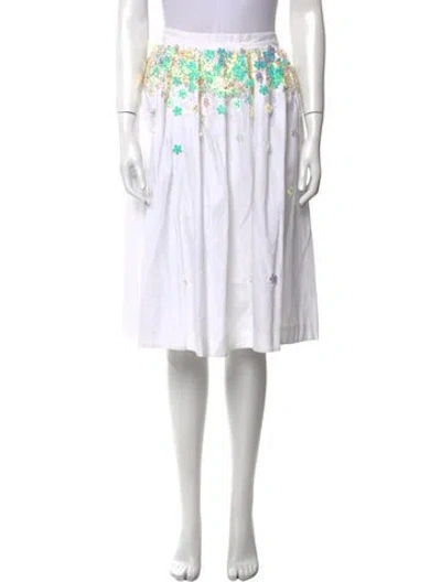Pre-owned Suno Printed Knee-length Skirt In White