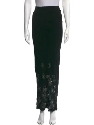 Pre-owned Suno Printed Long Skirt In Black