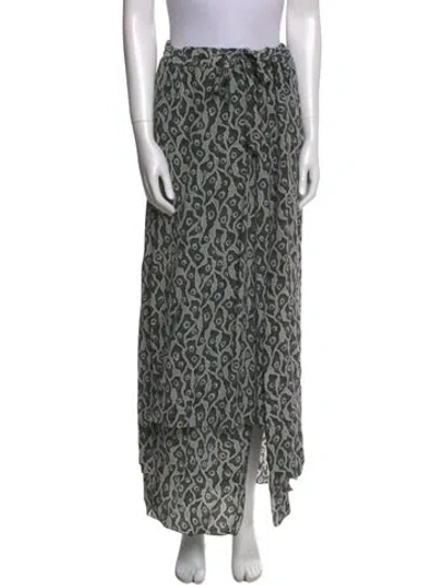 Pre-owned Suno Printed Long Skirt In Green