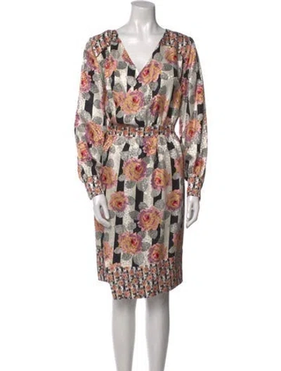 Pre-owned Suno Printed Midi Length Dress In Multi