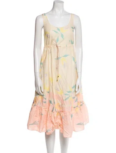 Pre-owned Suno Printed Midi Length Dress In Multi