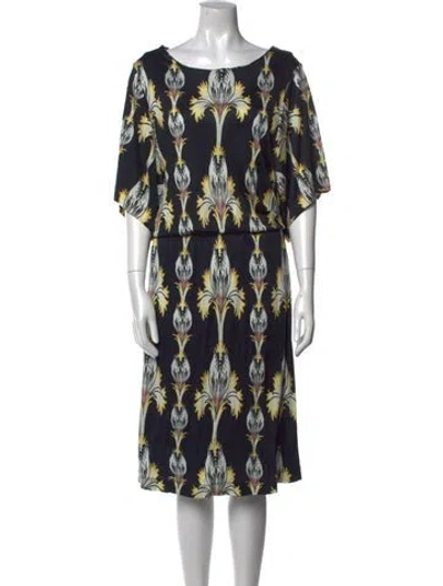Pre-owned Suno Printed Midi Length Dress In Multi