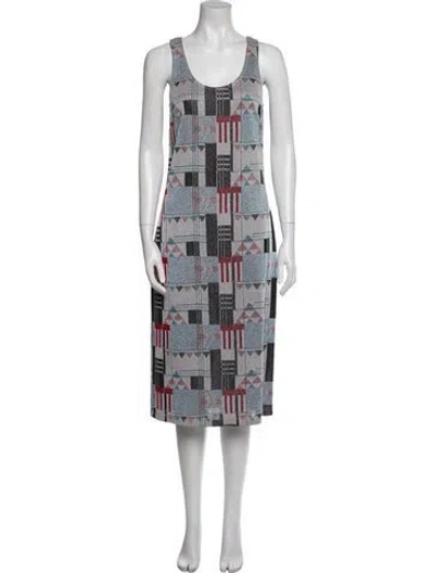 Pre-owned Suno Printed Midi Length Dress In Multi