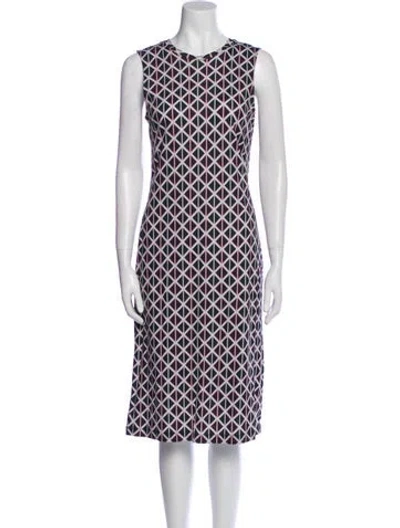 Pre-owned Suno Printed Midi Length Dress In Multi
