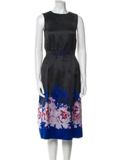 Pre-owned Suno Printed Midi Length Dress In Neutral