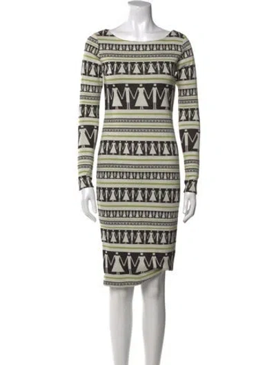 Pre-owned Suno Printed Midi Length Dress In Neutral