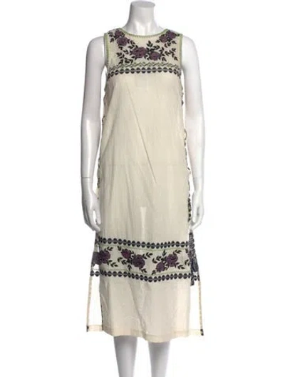 Pre-owned Suno Printed Midi Length Dress In Neutral