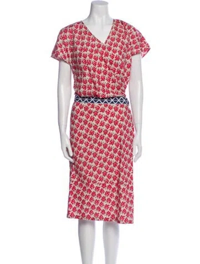 Pre-owned Suno Printed Midi Length Dress In Red