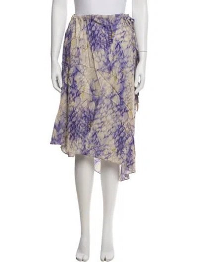Pre-owned Suno Printed Midi Length Skirt In Blue