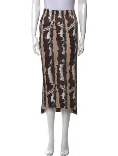 Pre-owned Suno Printed Midi Length Skirt In Brown